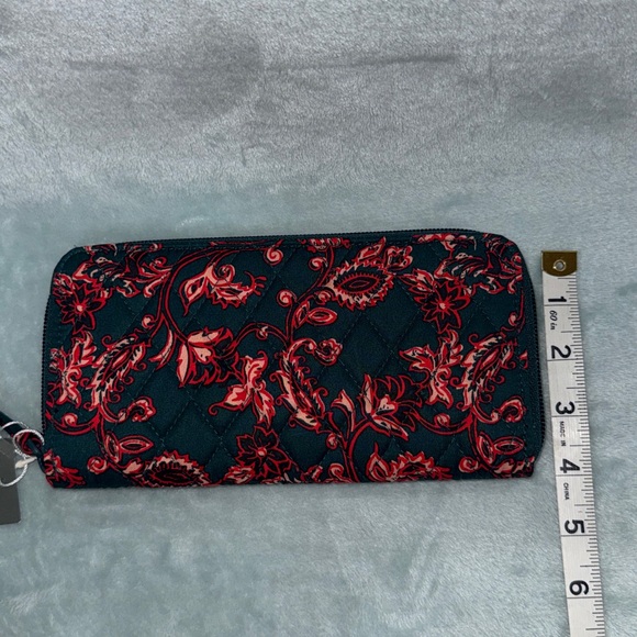 Vera Bradley Quilted Floral Wallet - Green and Red - Picture 13 of 14